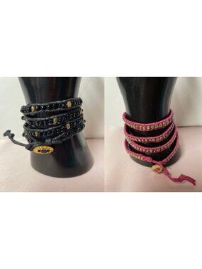 Sol Hand Craft Boho Beaded Wrap Bracelet Set Of 2